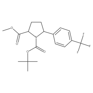 rel-1-(tert-Butyl) 2-methyl (2S,5R)-5-(4-(trifluoromethyl)phenyl)pyrrolidine-1,2-dicarboxylate Structure