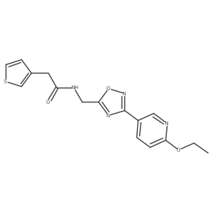 N-((3-(6-ethoxypyridin-3-yl)-1,2,4-oxadiazol-5-yl)methyl)-2-(thiophen-3-yl)acetamide结构式