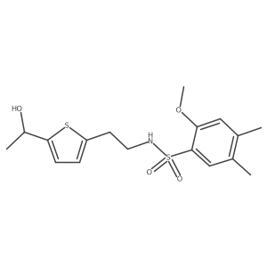 N-(2-(5-(1-hydroxyethyl)thiophen-2-yl)ethyl)-2-methoxy-4,5-dimethylbenzenesulfonamide Structure