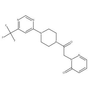 2-(2-oxo-2-(4-(6-(trifluoromethyl)pyrimidin-4-yl)piperazin-1-yl)ethyl)pyridazin-3(2H)-one结构式
