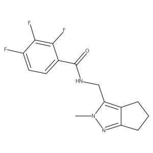 2,3,4-trifluoro-N-((2-methyl-2,4,5,6-tetrahydrocyclopenta[c]pyrazol-3-yl)methyl)benzamide结构式