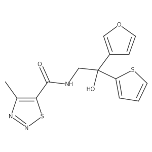 N-(2-(furan-3-yl)-2-hydroxy-2-(thiophen-2-yl)ethyl)-4-methyl-1,2,3-thiadiazole-5-carboxamide结构式