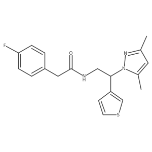 N-(2-(3,5-dimethyl-1H-pyrazol-1-yl)-2-(thiophen-3-yl)ethyl)-2-(4-fluorophenyl)acetamide结构式