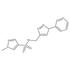 1-methyl-N-((1-(pyridin-3-yl)-1H-1,2,3-triazol-4-yl)methyl)-1H-pyrazole-4-sulfonamide Structure