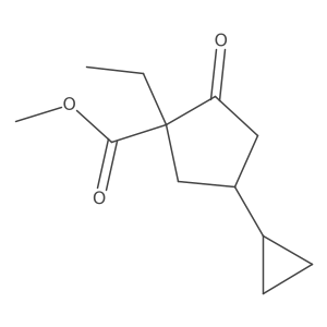 Methyl 4-cyclopropyl-1-ethyl-2-oxocyclopentane-1-carboxylate结构式