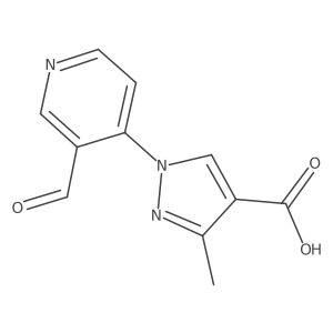 1-(3-formylpyridin-4-yl)-3-methyl-1H-pyrazole-4-carboxylic acid Structure