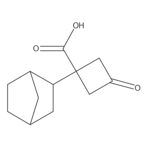1-{Bicyclo[2.2.1]heptan-2-yl}-3-oxocyclobutane-1-carboxylic acid结构式