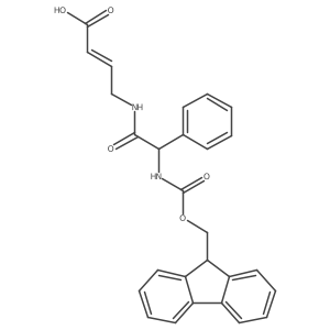 4-[(2S)-2-({[(9H-fluoren-9-yl)methoxy]carbonyl}amino)-2-phenylacetamido]but-2-enoic acid结构式