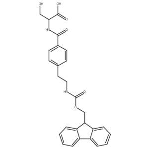 (2R)-2-({4-[2-({[(9H-fluoren-9-yl)methoxy]carbonyl}amino)ethyl]phenyl}formamido)-3-hydroxypropanoic acid结构式