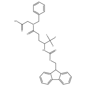 2-[(4S)-N-benzyl-4-({[(9H-fluoren-9-yl)methoxy]carbonyl}amino)-5,5,5-trifluoropentanamido]acetic acid Structure