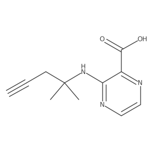 3-[(2-Methylpent-4-yn-2-yl)amino]pyrazine-2-carboxylic acid结构式