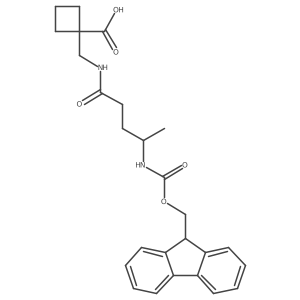 1-{[4-({[(9H-fluoren-9-yl)methoxy]carbonyl}amino)pentanamido]methyl}cyclobutane-1-carboxylic acid结构式