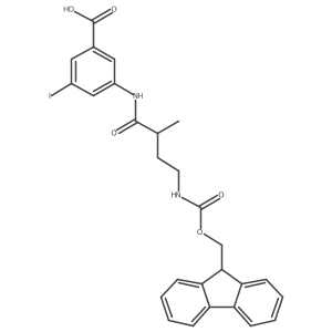 3-[4-({[(9H-fluoren-9-yl)methoxy]carbonyl}amino)-2-methylbutanamido]-5-iodobenzoic acid Structure