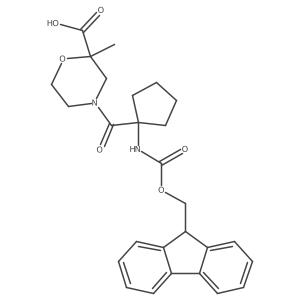 4-[1-({[(9H-fluoren-9-yl)methoxy]carbonyl}amino)cyclopentanecarbonyl]-2-methylmorpholine-2-carboxylic acid结构式