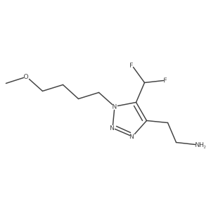 2-[5-(difluoromethyl)-1-(4-methoxybutyl)-1H-1,2,3-triazol-4-yl]ethan-1-amine结构式