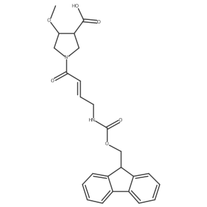 1-[4-({[(9H-fluoren-9-yl)methoxy]carbonyl}amino)but-2-enoyl]-4-methoxypyrrolidine-3-carboxylic acid结构式
