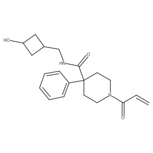 N-[(3-Hydroxycyclobutyl)methyl]-4-phenyl-1-prop-2-enoylpiperidine-4-carboxamide结构式