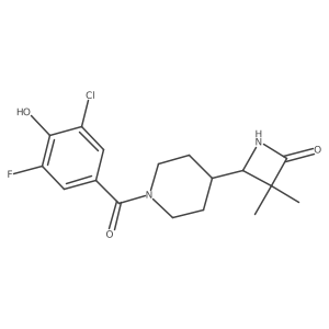 4-[1-(3-Chloro-5-fluoro-4-hydroxybenzoyl)piperidin-4-yl]-3,3-dimethylazetidin-2-one结构式