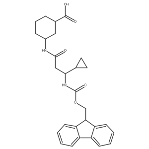 rac-(1R,3R)-3-[3-cyclopropyl-3-({[(9H-fluoren-9-yl)methoxy]carbonyl}amino)propanamido]cyclohexane-1-carboxylic acid结构式