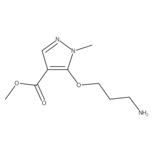 methyl 5-(3-aminopropoxy)-1-methyl-1H-pyrazole-4-carboxylate结构式