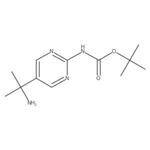 tert-butyl N-[5-(2-aminopropan-2-yl)pyrimidin-2-yl]carbamate结构式