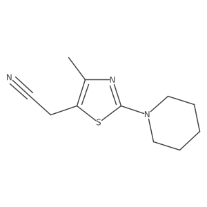 2-[4-Methyl-2-(piperidin-1-yl)-1,3-thiazol-5-yl]acetonitrile结构式