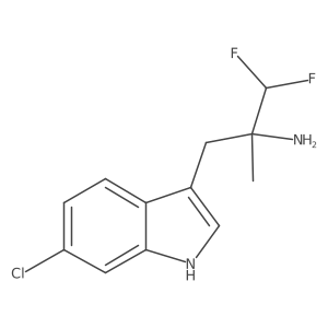 3-(6-chloro-1H-indol-3-yl)-1,1-difluoro-2-methylpropan-2-amine结构式