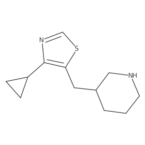 3-[(4-Cyclopropyl-1,3-thiazol-5-yl)methyl]piperidine结构式