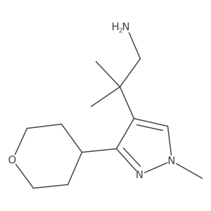 2-methyl-2-[1-methyl-3-(oxan-4-yl)-1H-pyrazol-4-yl]propan-1-amine结构式