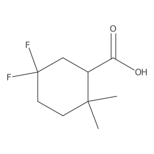 5,5-Difluoro-2,2-dimethylcyclohexane-1-carboxylic acid Structure