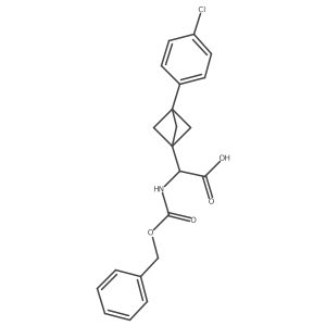 2-[3-(4-Chlorophenyl)-1-bicyclo[1.1.1]pentanyl]-2-(phenylmethoxycarbonylamino)acetic acid Structure