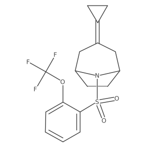 (1R,5S)-3-cyclopropylidene-8-((2-(trifluoromethoxy)phenyl)sulfonyl)-8-azabicyclo[3.2.1]octane Structure