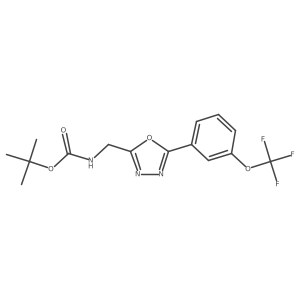[5-(3-Trifluoromethoxy-phenyl)-[1,3,4]oxadiazol-2-ylmethyl]-carbamic acid tert-butyl ester Structure