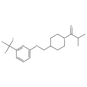2-Methyl-1-[4-({[6-(trifluoromethyl)pyridin-2-yl]oxy}methyl)piperidin-1-yl]propan-1-one结构式