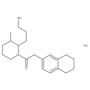 rac-1-[(2R,3R)-2-(3-aminopropyl)-3-methylpiperidin-1-yl]-2-(3,4-dihydro-1H-2-benzopyran-7-yl)ethan-1-one hydrochloride Structure