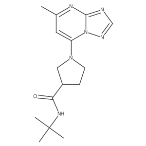 N-tert-butyl-1-{5-methyl-[1,2,4]triazolo[1,5-a]pyrimidin-7-yl}pyrrolidine-3-carboxamide结构式