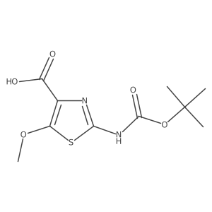 2-((Tert-butoxycarbonyl)amino)-5-methoxythiazole-4-carboxylic acid结构式