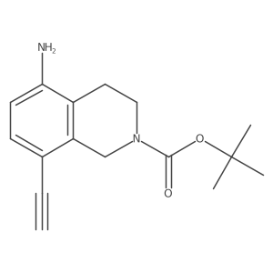 Tert-butyl 5-amino-8-ethynyl-1,2,3,4-tetrahydroisoquinoline-2-carboxylate结构式