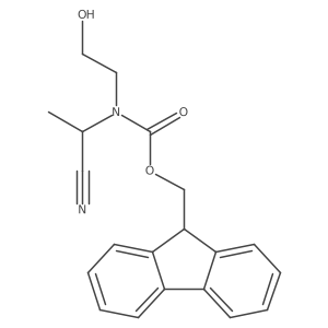 (9H-fluoren-9-yl)methyl N-(1-cyanoethyl)-N-(2-hydroxyethyl)carbamate Structure