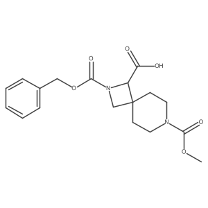 2-[(Benzyloxy)carbonyl]-7-(methoxycarbonyl)-2,7-diazaspiro[3.5]nonane-1-carboxylic acid结构式