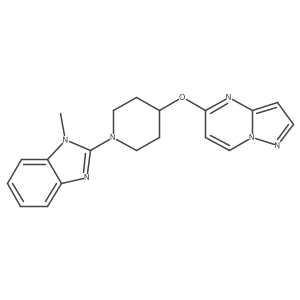 1-methyl-2-(4-{pyrazolo[1,5-a]pyrimidin-5-yloxy}piperidin-1-yl)-1H-1,3-benzodiazole结构式