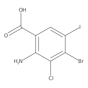 2-Amino-4-bromo-3-chloro-5-iodobenzoic acid Structure