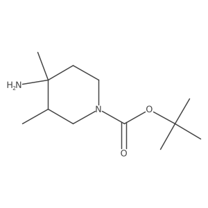 Tert-butyl 4-amino-3,4-dimethyl-piperidine-1-carboxylate结构式