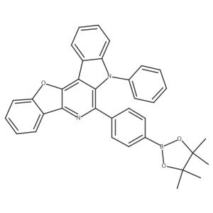 7-Phenyl-6-(4-(4,4,5,5-tetramethyl-1,3,2-dioxaborolan-2-yl)phenyl)-7H-benzofuro[2',3':5,6]pyrido[3,4-b]indole结构式
