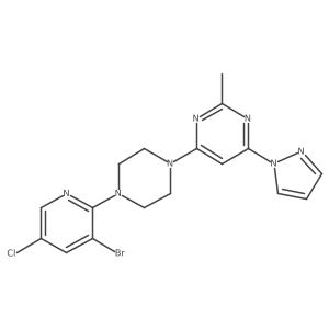 4-[4-(3-bromo-5-chloropyridin-2-yl)piperazin-1-yl]-2-methyl-6-(1H-pyrazol-1-yl)pyrimidine结构式