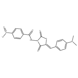(E)-N-(5-(4-(dimethylamino)benzylidene)-4-oxo-2-thioxothiazolidin-3-yl)-4-nitrobenzamide Structure