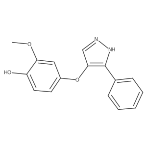 2-Methoxy-4-[(3-phenyl-1H-pyrazol-4-yl)oxy]phenol结构式