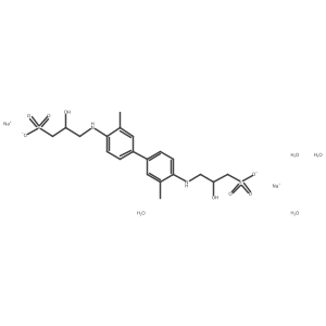 Sodium 3,3'-((3,3'-dimethyl-[1,1'-biphenyl]-4,4'-diyl)bis(azanediyl))bis(2-hydroxypropane-1-sulfonate) tetrahydrate Structure