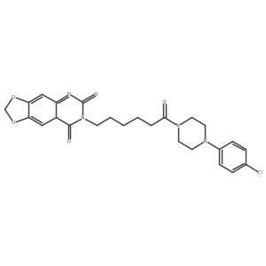 7-{6-[4-(4-chlorophenyl)piperazin-1-yl]-6-oxohexyl}-6-sulfanylidene-2H,5H,6H,7H,8H-[1,3]dioxolo[4,5-g]quinazolin-8-one结构式