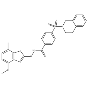 4-((3,4-dihydroisoquinolin-2(1H)-yl)sulfonyl)-N'-(4-methoxy-7-methylbenzo[d]thiazol-2-yl)benzohydrazide Structure